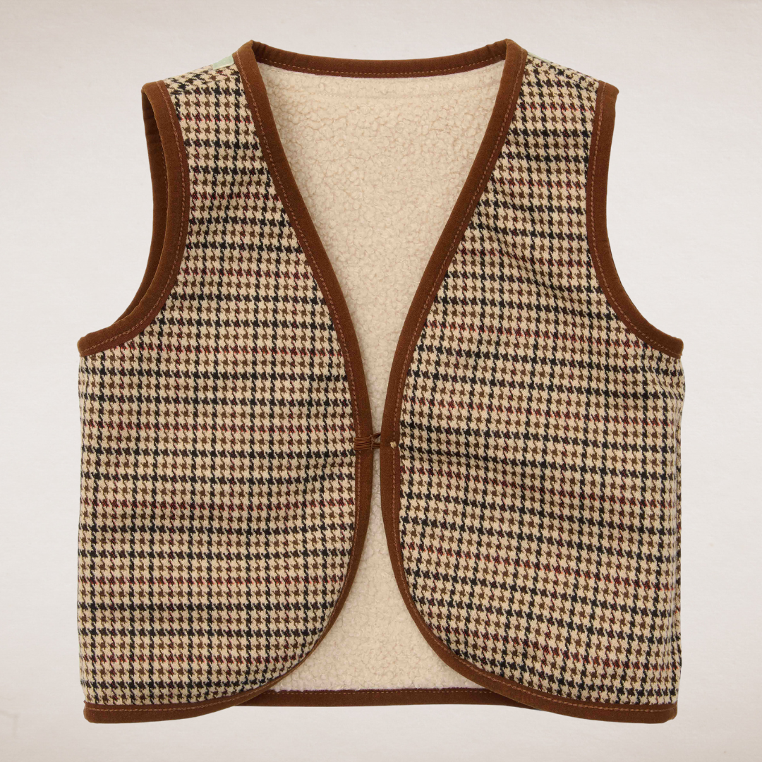 Teddy And Checked Gilet