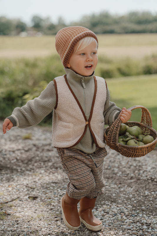 Teddy And Checked Gilet