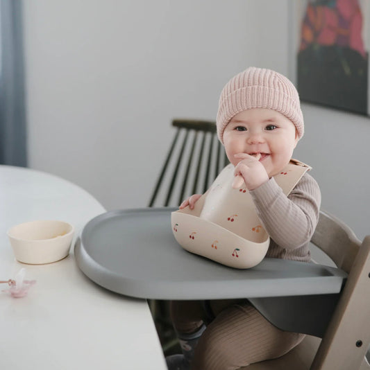 Cherries Mushie Silicone Bib