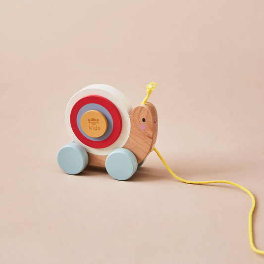 Just Bee Kids Wooden Pull Along Snail Toy