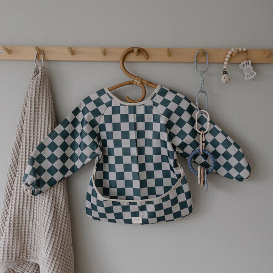 Long Sleeved Bib - Olive Check