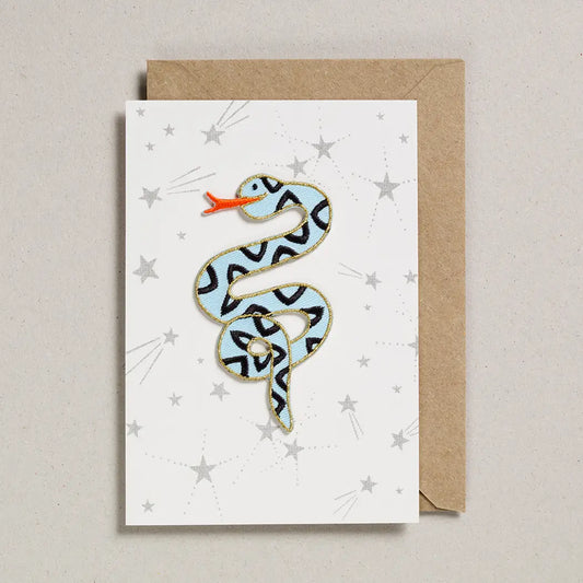 Iron on patch Card - snake